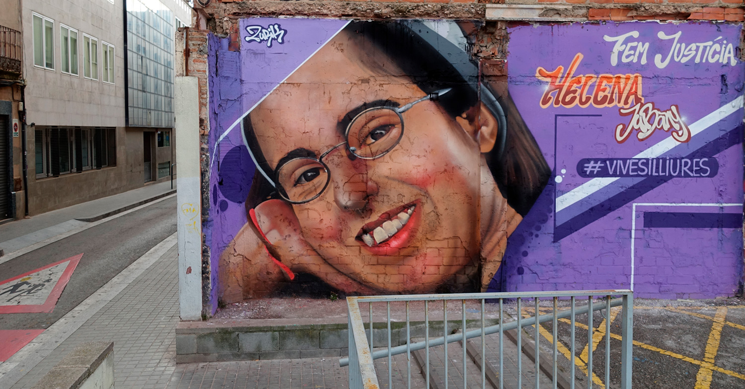 Mural Helena Jubany en Sabadell, por ZuriK
