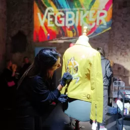 Custom vegbiker jacket in Barcelona by zurik