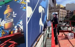 Mural cervezas el águila plaza de la luna Madrid por zurik