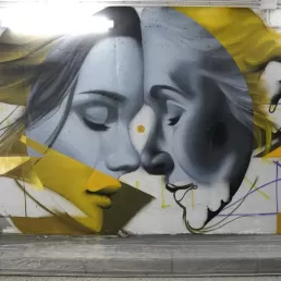 Graffiti mural rostros mujeres canillo- Andorra por zurik