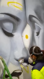 Graffiti mural rostros mujeres canillo- Andorra por zurik