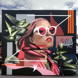 Graffiti en Yardworks festival en glasgow por zurik 