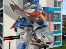 Mural rostros mujeres en Saint Brieuc Francia por Zurik