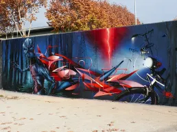 Stranger things graffiti mural en barcelona