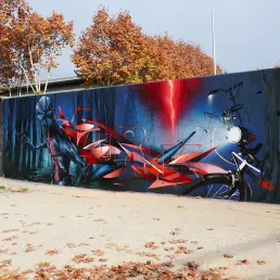Stranger things graffiti mural en barcelona