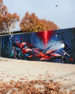 Stranger things graffiti mural en barcelona