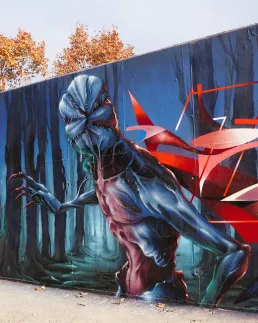 Stranger things graffiti mural en barcelona