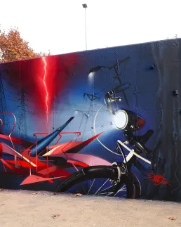 Stranger things graffiti mural en barcelona