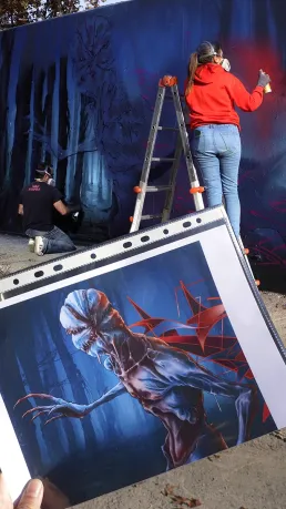 Stranger things graffiti mural en barcelona